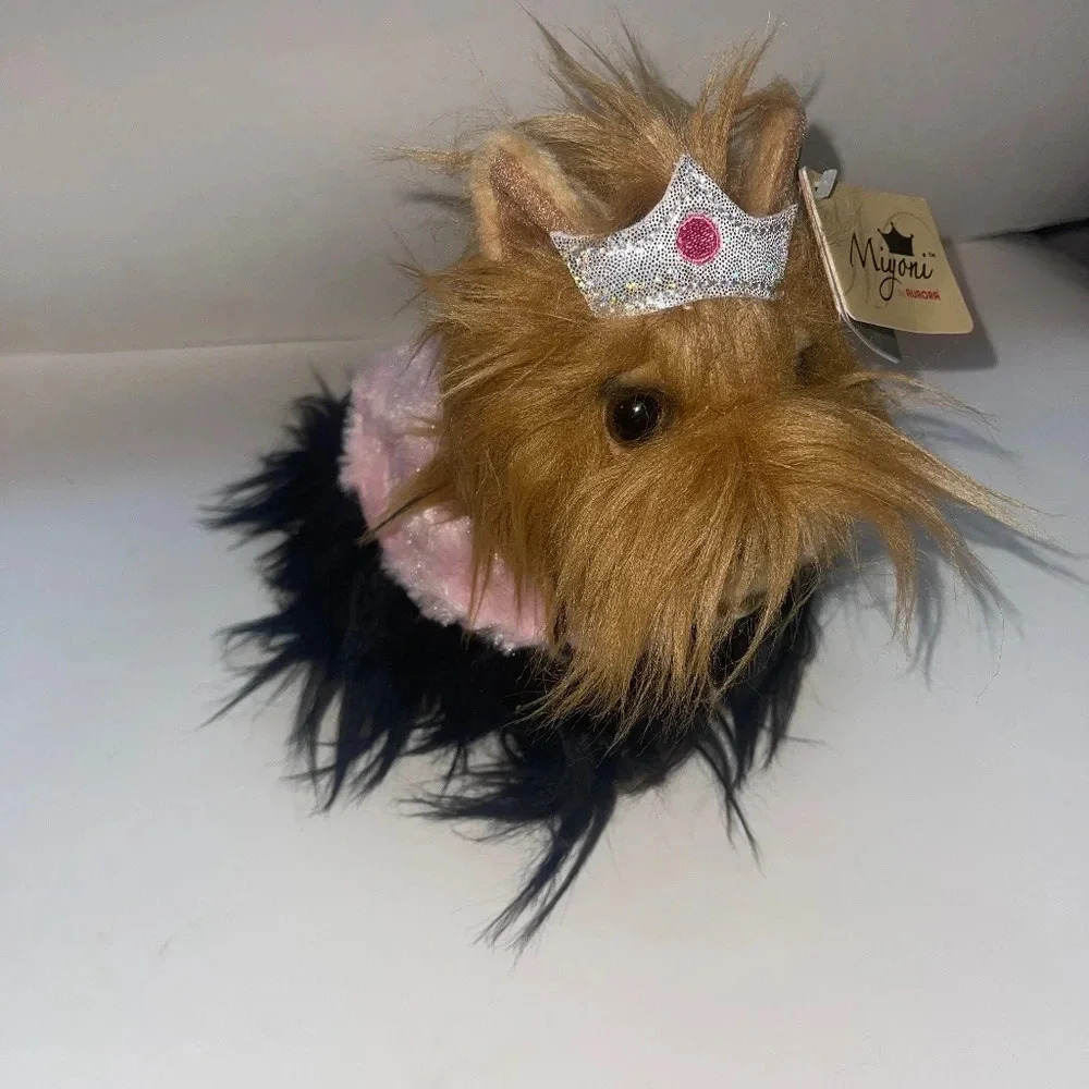 Aurora Miyoni Plush Yorkshire Terrier Puppy Dog Yorkie Princess Crown Pink Shawl